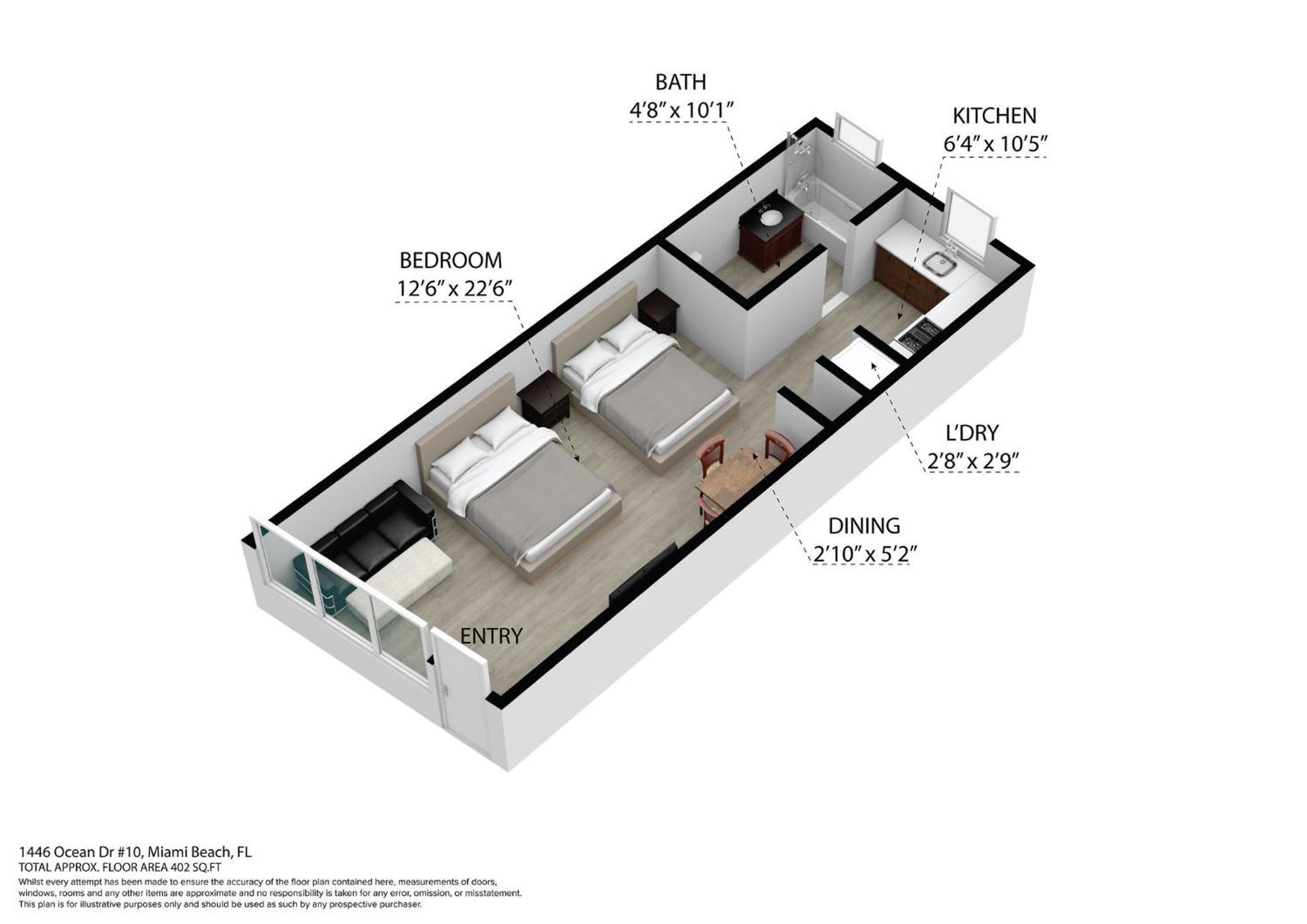 Deco Beachside Apt, W/2 Queen Beds, Washer/Dryer Miami Beach Bagian luar foto